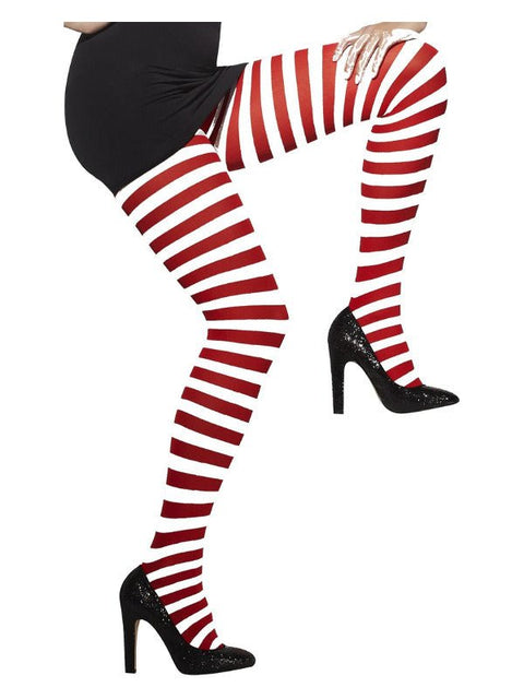 Opaque Tights, Red & White - Adult Weekender