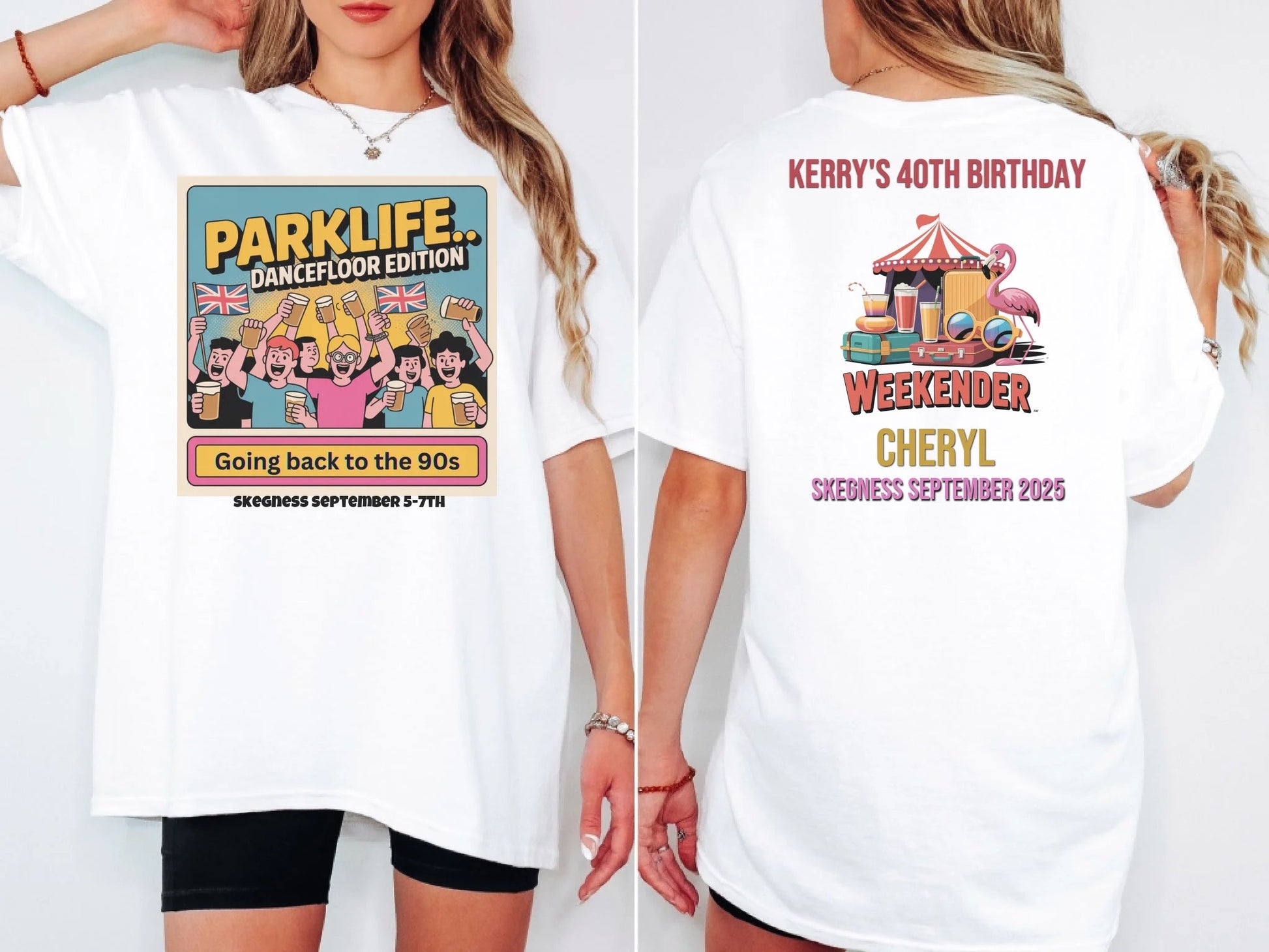Parklife Dancefloor Edition - Adult Weekender Front and Back Personalised Unisex Heavy T-Shirt or Hoodie - 90s - Adult Weekender