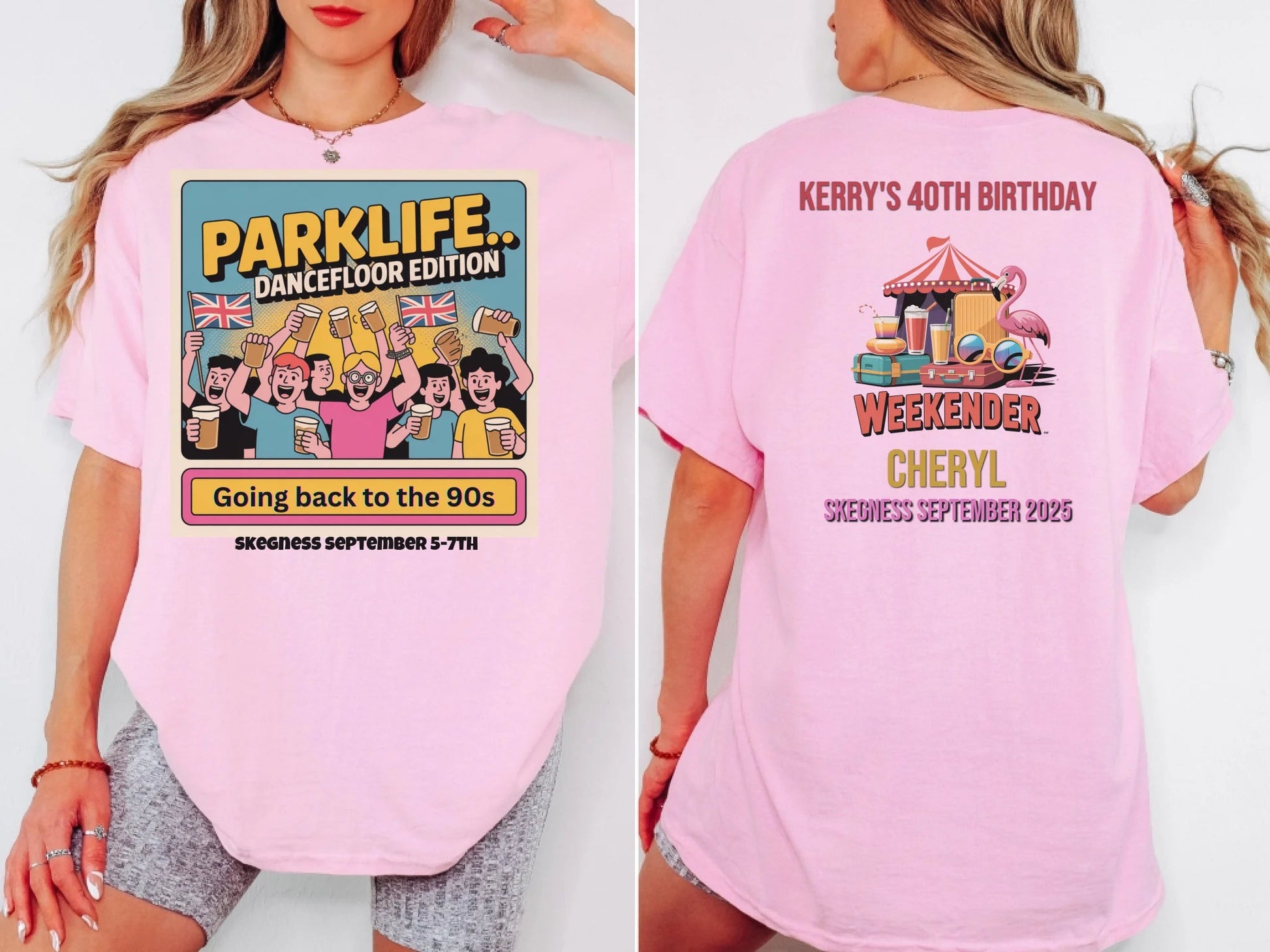 Parklife Dancefloor Edition - Adult Weekender Front and Back Personalised Unisex Heavy T-Shirt or Hoodie - 90s - Adult Weekender