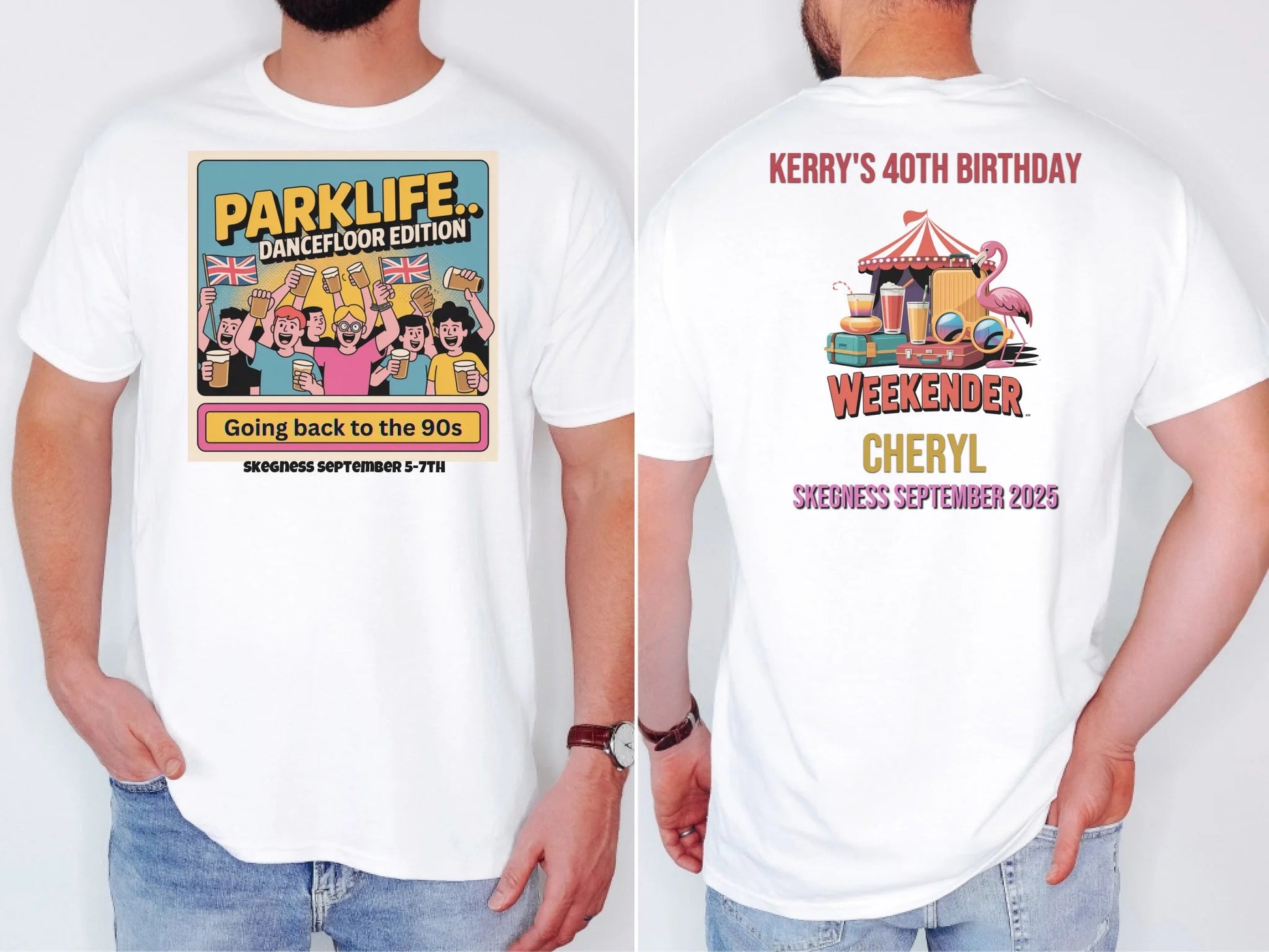 Parklife Dancefloor Edition - Adult Weekender Front and Back Personalised Unisex Heavy T-Shirt or Hoodie - 90s - Adult Weekender