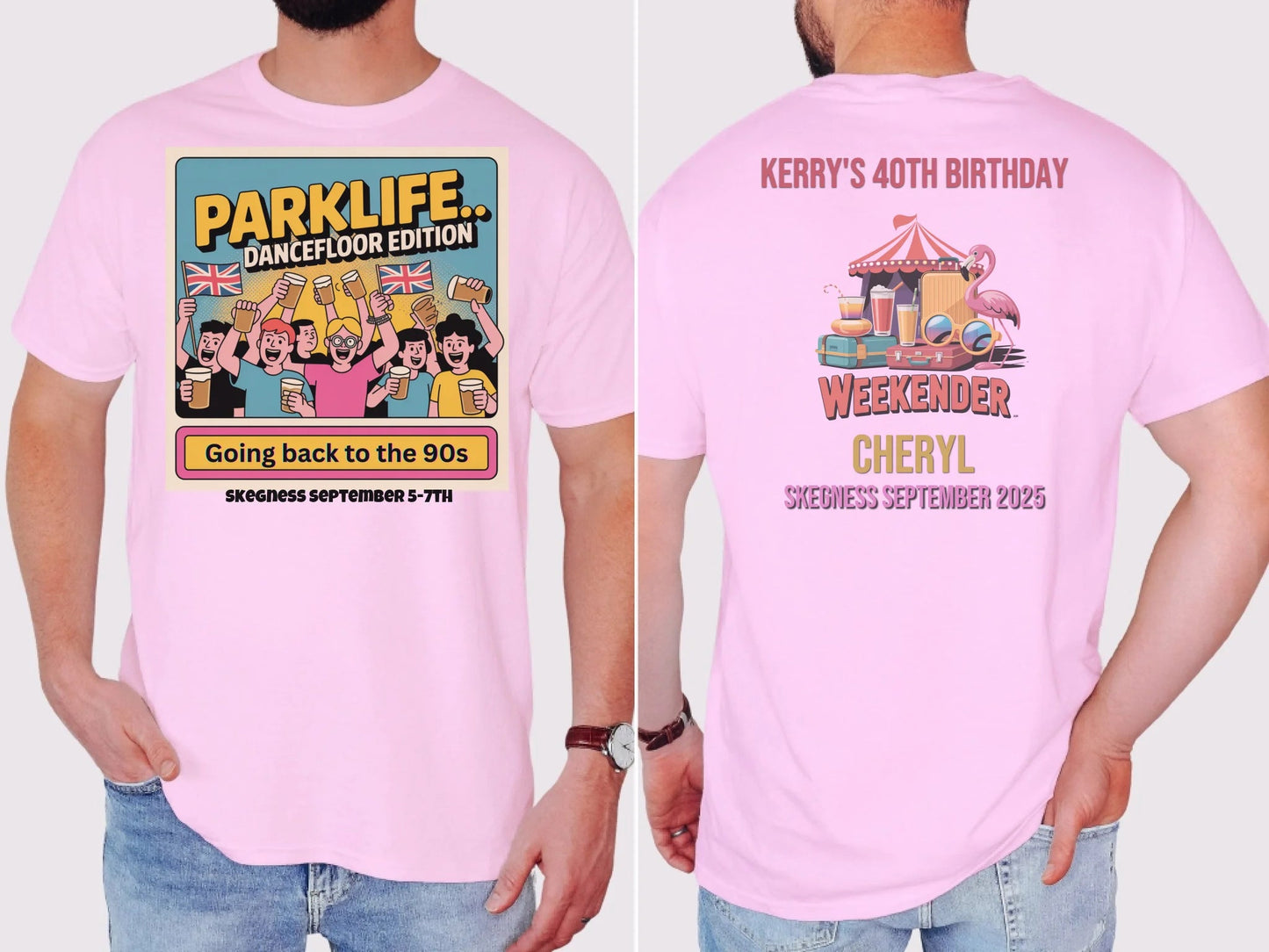 Parklife Dancefloor Edition - Adult Weekender Front and Back Personalised Unisex Heavy T-Shirt or Hoodie - 90s - Adult Weekender