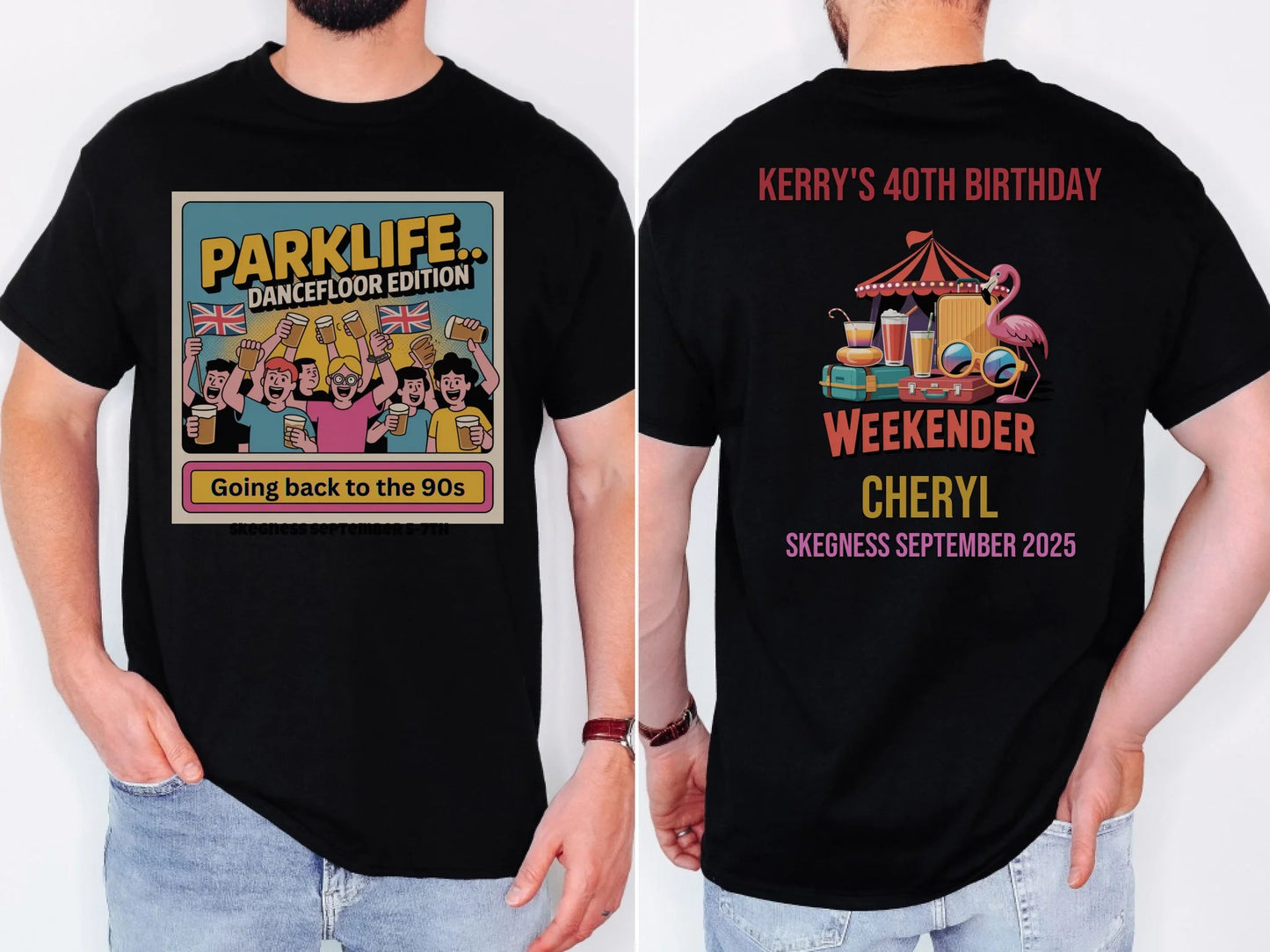 Parklife Dancefloor Edition - Adult Weekender Front and Back Personalised Unisex Heavy T-Shirt or Hoodie - 90s - Adult Weekender