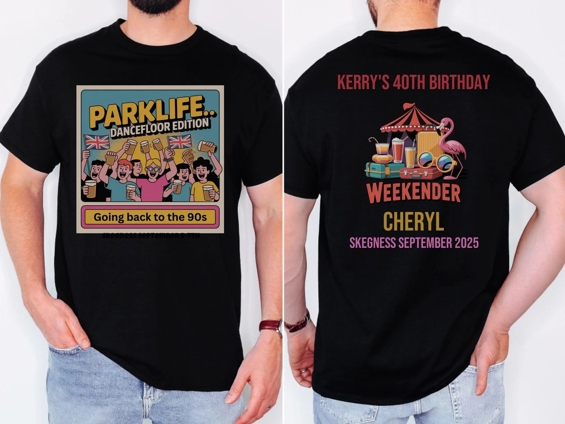 Parklife Dancefloor Edition - Adult Weekender Front and Back Personalised Unisex Heavy T-Shirt or Hoodie - 90s - Adult Weekender