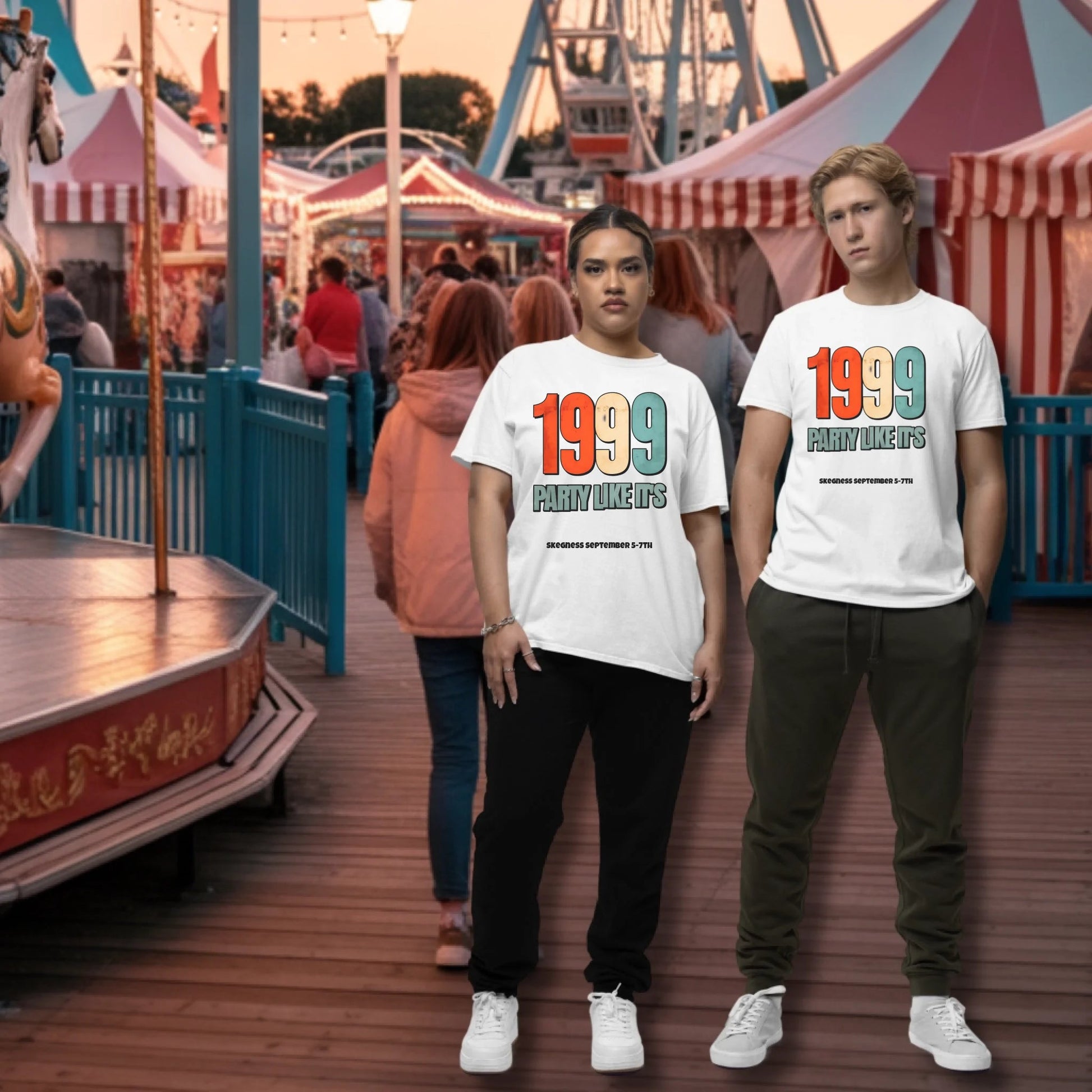 Party Like it's 1999 - Adult Weekender Front and Back Personalised Unisex Heavy T-Shirt - 90s - Adult Weekender