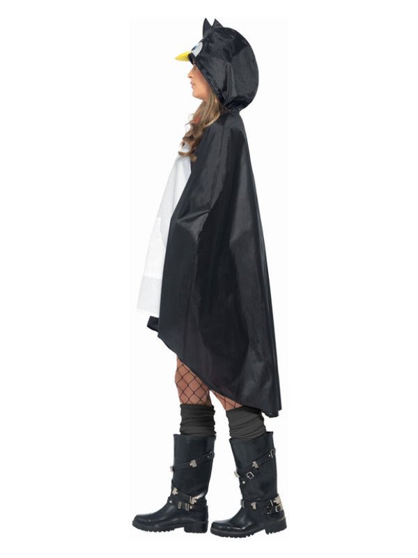 Penguin Party Poncho, Black &amp; White - Adult Weekender