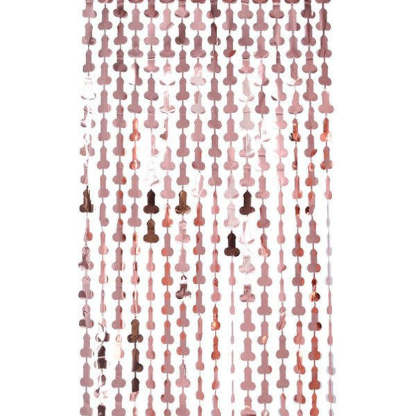 Penis Foil Curtain Backdrop, Rose Gold - Adult Weekender
