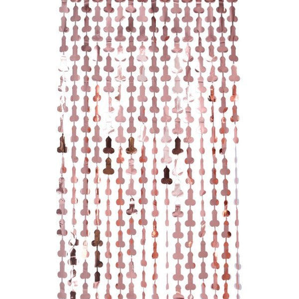 Penis Foil Curtain Backdrop, Rose Gold - Adult Weekender