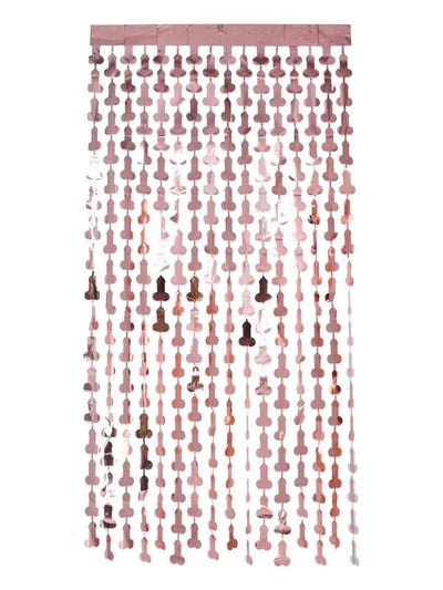 Penis Foil Curtain Backdrop, Rose Gold - Adult Weekender