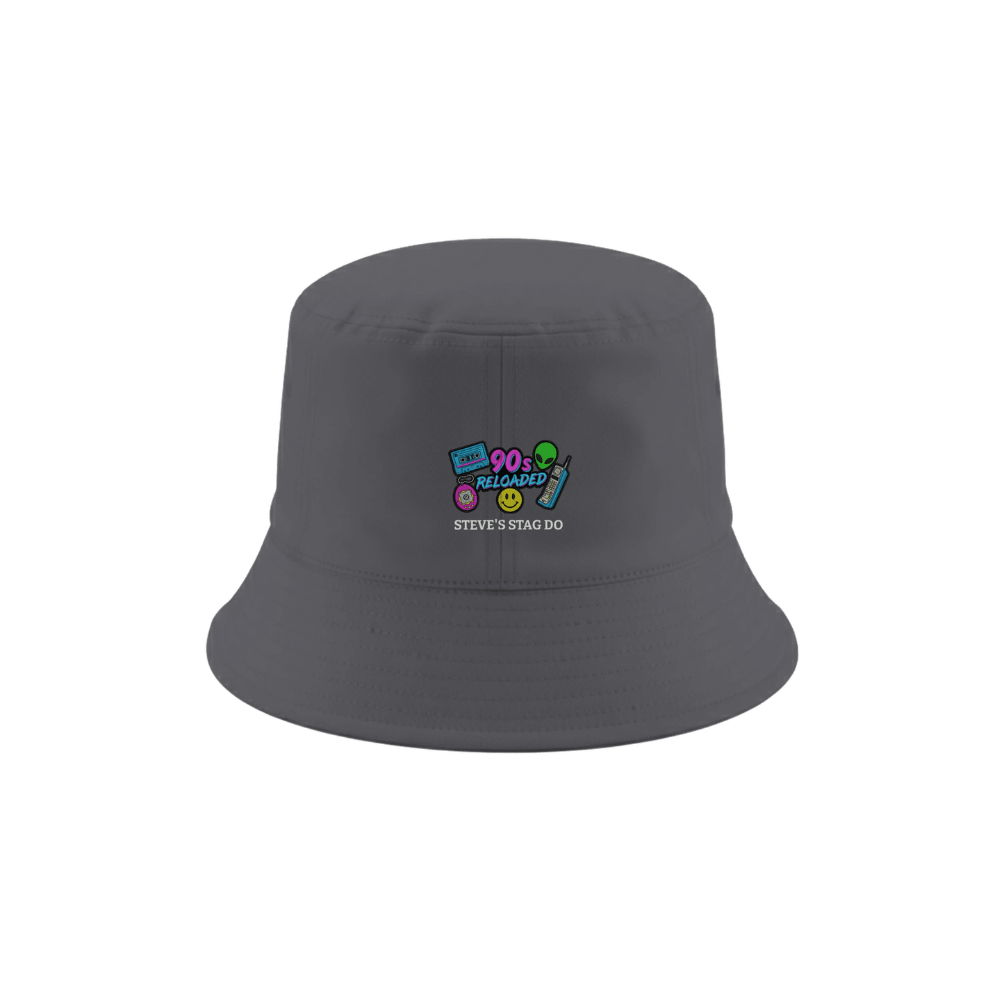 Personalised 90s Inspired Reversible Bucket Hat – Customizable Beechfield B686 - Adult Weekender