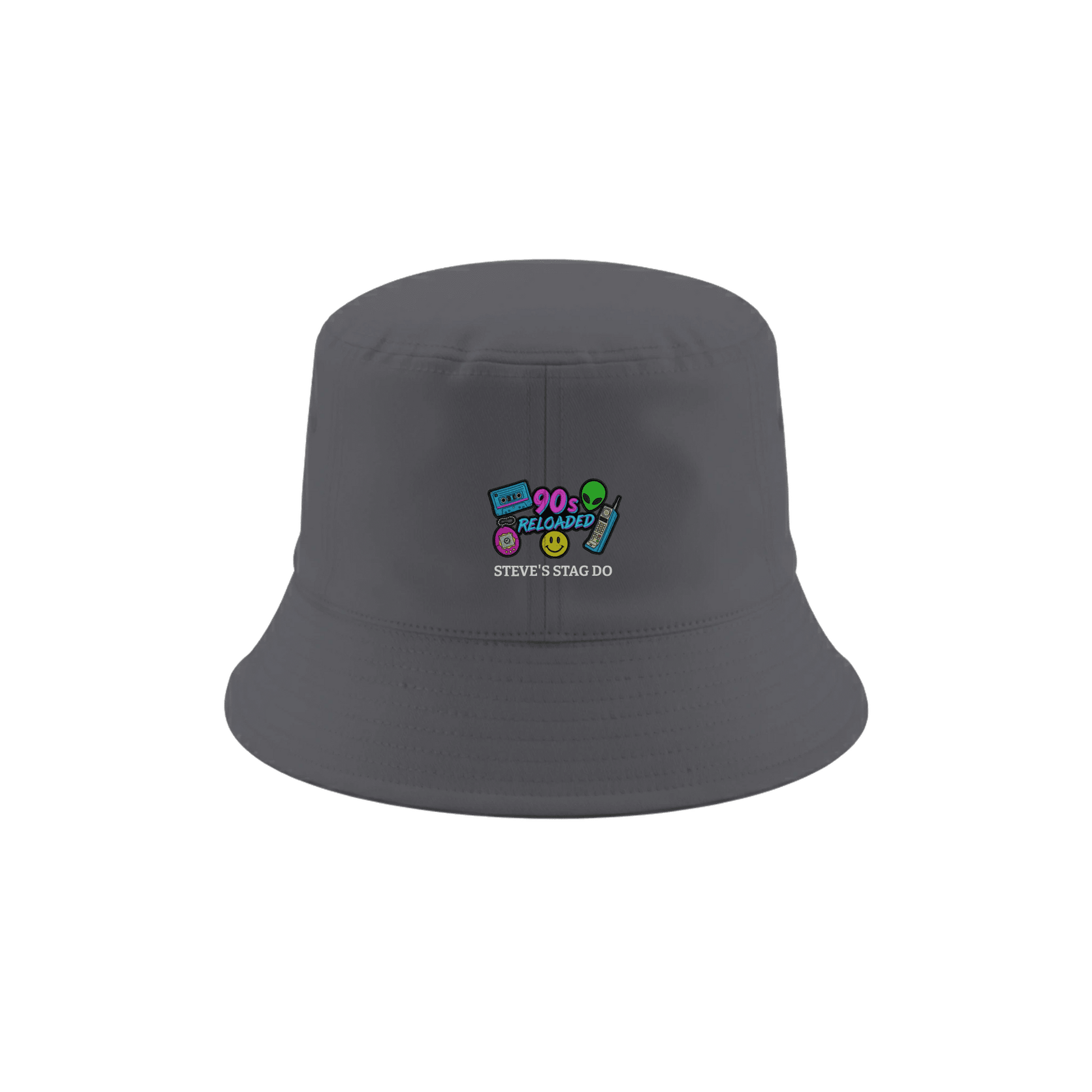 Personalised 90s Inspired Reversible Bucket Hat – Customizable Beechfield B686 - Adult Weekender