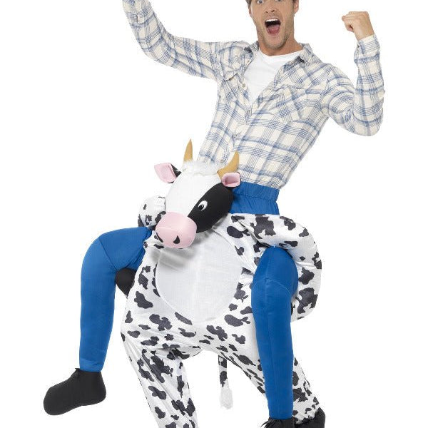 Piggyback Cow Costume, Black - Adult Weekender