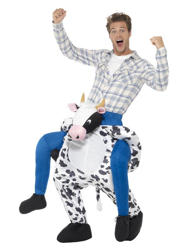 Piggyback Cow Costume, Black - Adult Weekender