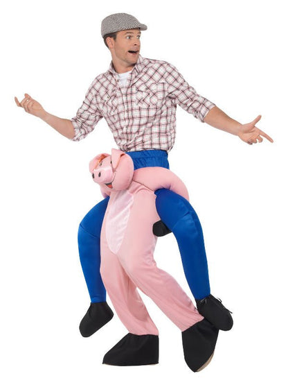 Piggyback Pig Costume, Pink - Adult Weekender