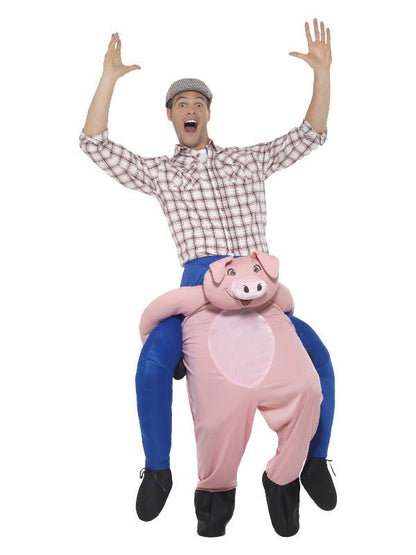 Piggyback Pig Costume, Pink - Adult Weekender