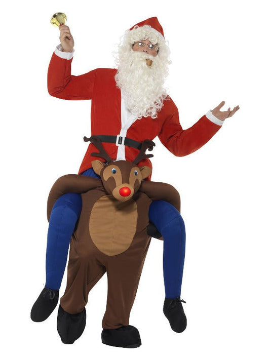 Piggyback Reindeer Rudolf Costume, Brown - Adult Weekender
