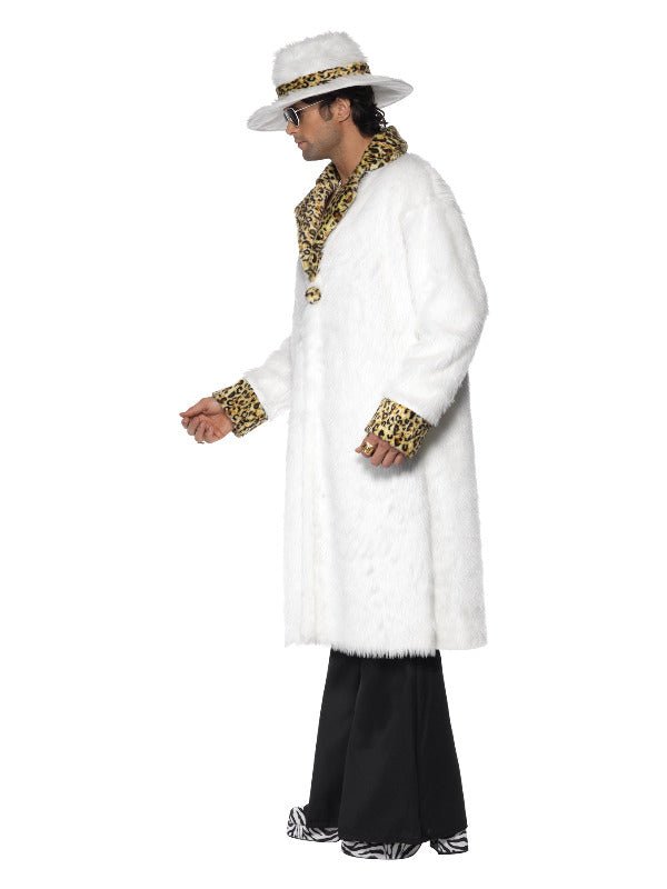 Pimp Costume, White and Leopard Skin, White - Adult Weekender