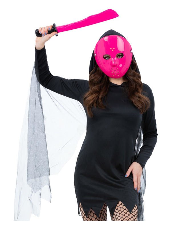 Pink Hockey Mask &amp; Machete Kit - Adult Weekender