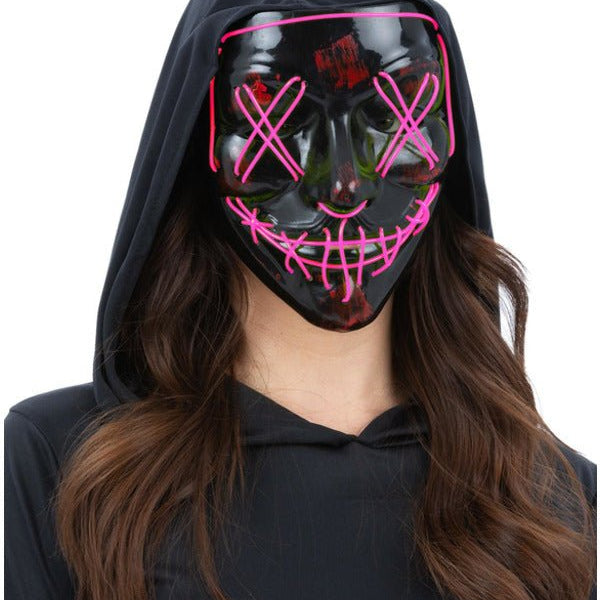 Pink Light Up LED Stitch Mask - Adult Weekender