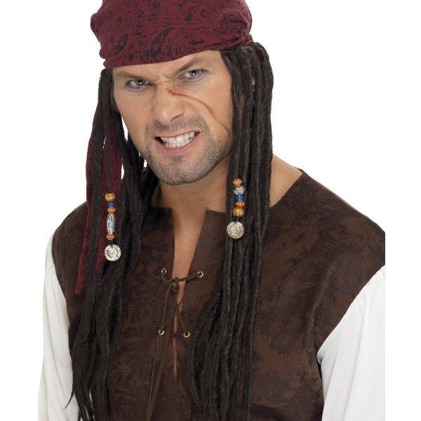 Pirate Bandanna with Plaits, Brown - Adult Weekender