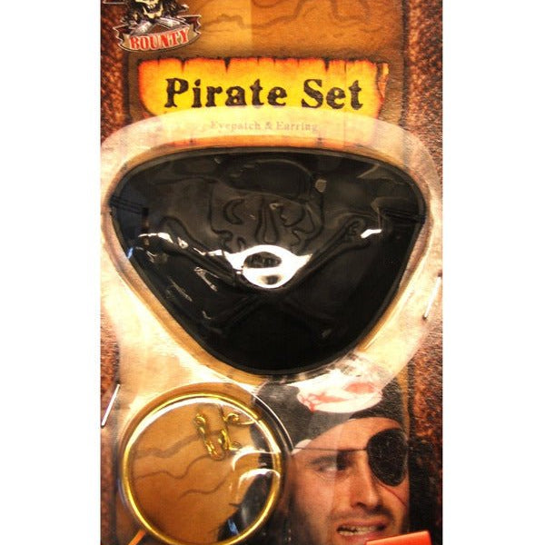 Pirate Eyepatch and Earring, Black - Adult Weekender