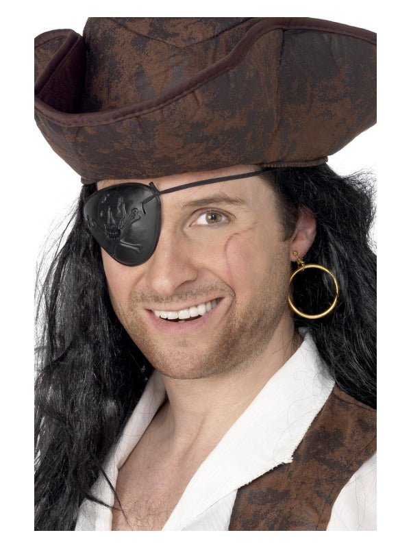 Pirate Eyepatch and Earring, Black - Adult Weekender
