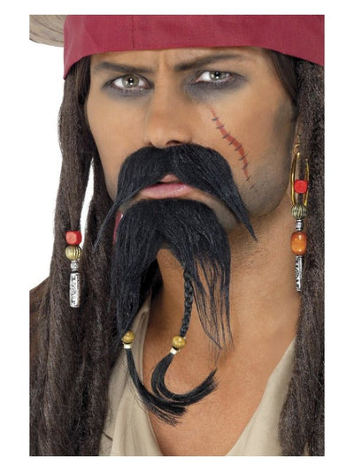 Pirate Facial Hair Set, Black - Adult Weekender
