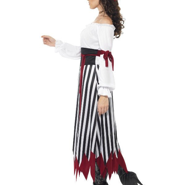 Pirate Lady Costume, Black & White - Adult Weekender