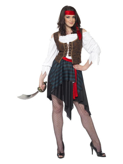 Pirate Lady Costume, Brown - Adult Weekender