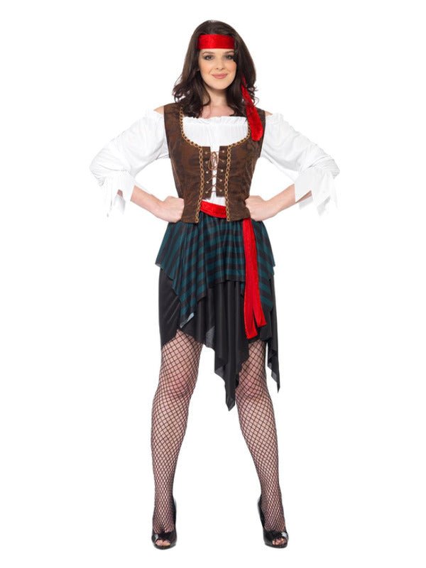 Pirate Lady Costume, Brown - Adult Weekender