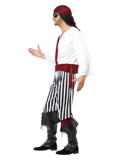 Pirate Man Costume, Black &amp; White - Adult Weekender