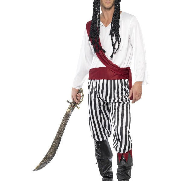 Pirate Man Costume, Black & White - Adult Weekender