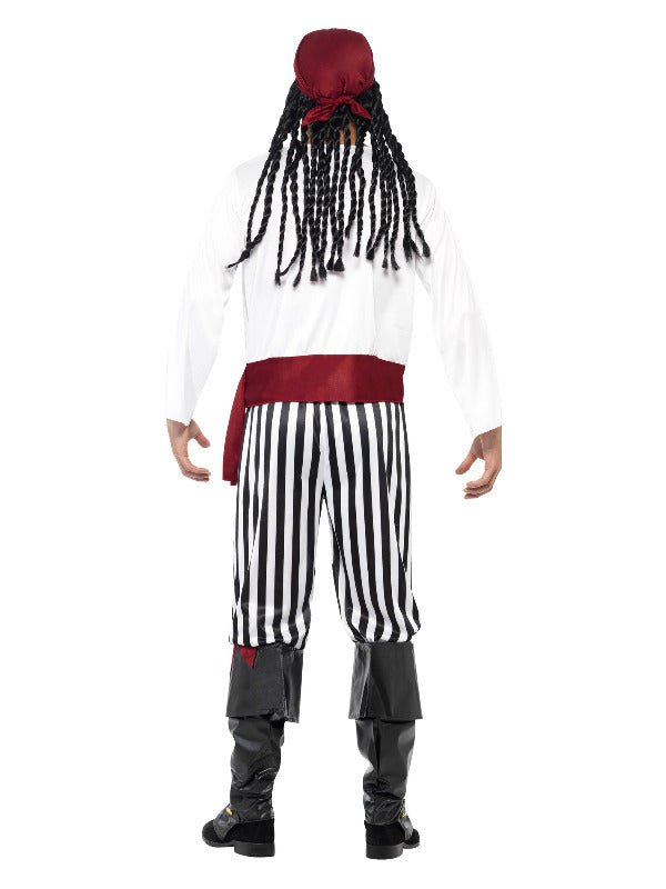 Pirate Man Costume, Black &amp; White - Adult Weekender