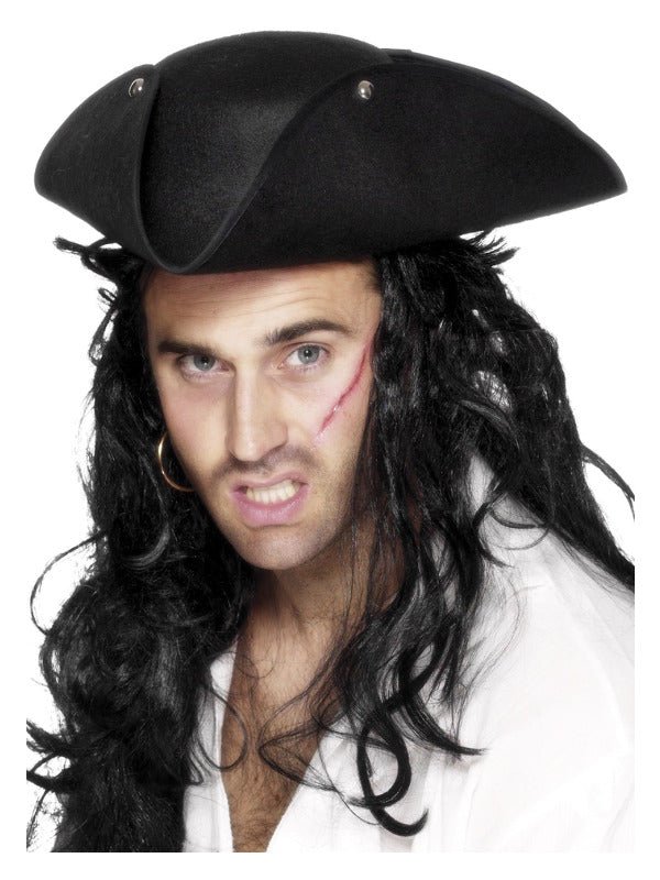 Pirate Tricorn Hat, Black - Adult Weekender