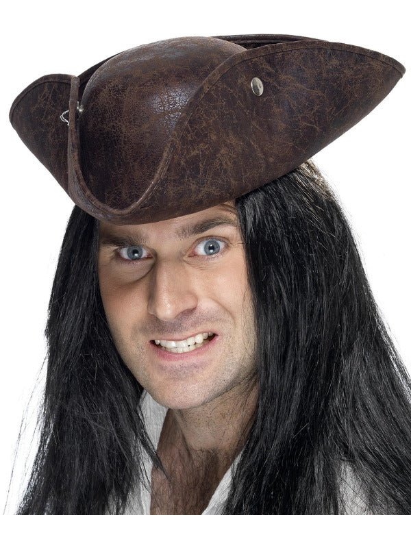 Pirate Tricorn Hat, Brown - Adult Weekender