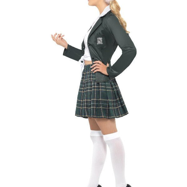 Preppy Schoolgirl Costume, Grey - Adult Weekender