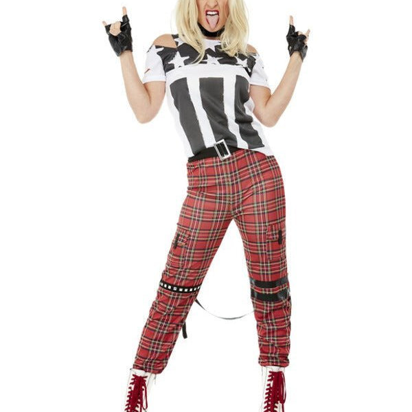 Punk Rocker Costume, Red - Adult Weekender