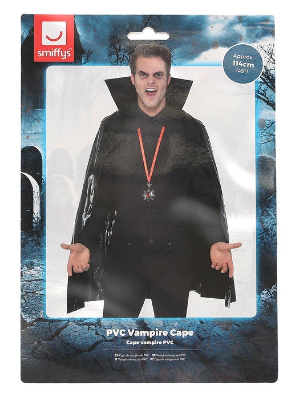 PVC Vampire Cape, Black - Adult Weekender