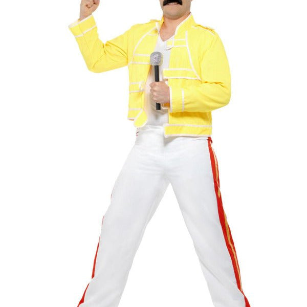 Queen Freddie Mercury Costume, Yellow - Adult Weekender