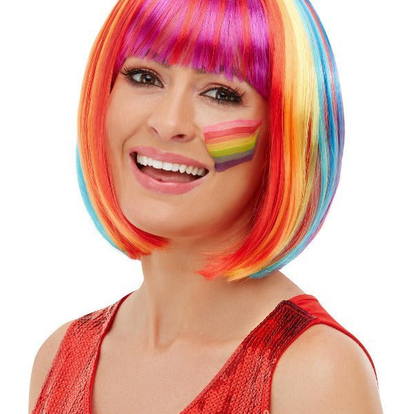 Rainbow Bob Wig, Multi - Coloured - Adult Weekender