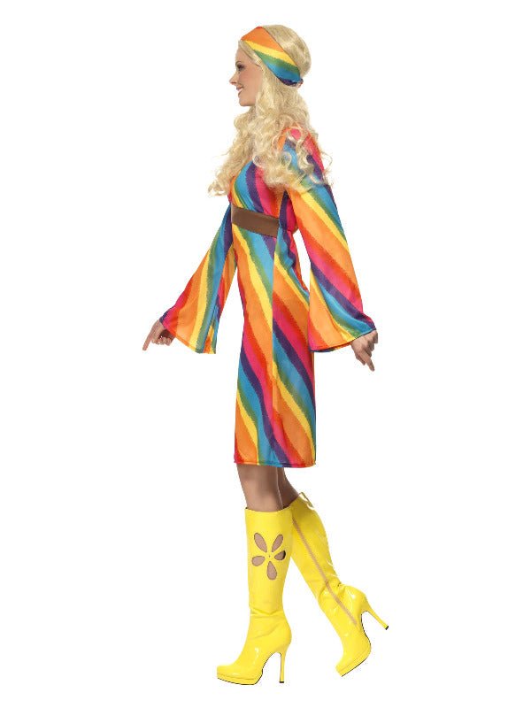 Rainbow Hippie Costume, Multi - Coloured - Adult Weekender