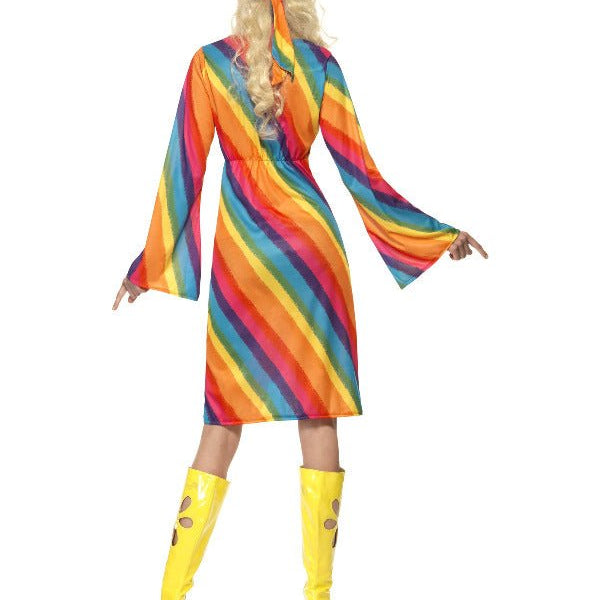Rainbow Hippie Costume, Multi - Coloured - Adult Weekender