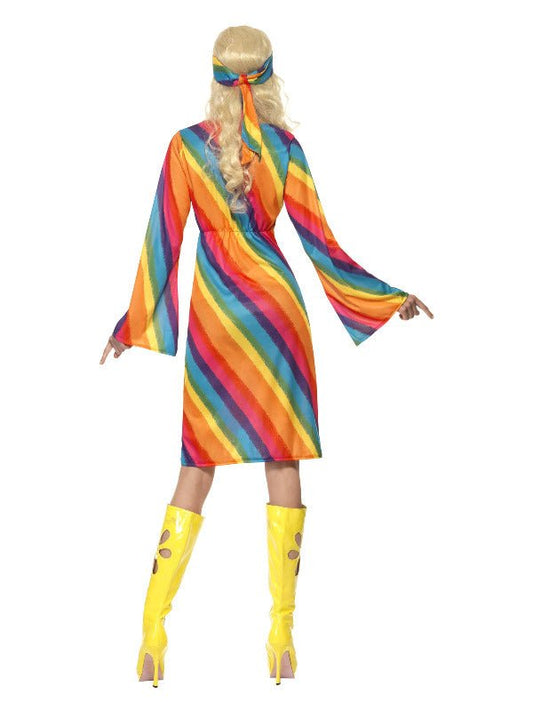 Rainbow Hippie Costume, Multi - Coloured - Adult Weekender