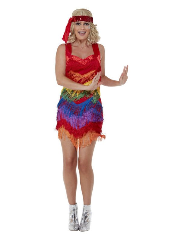 Rainbow Pride 20s Flapper Dress, Multicoloured - Adult Weekender