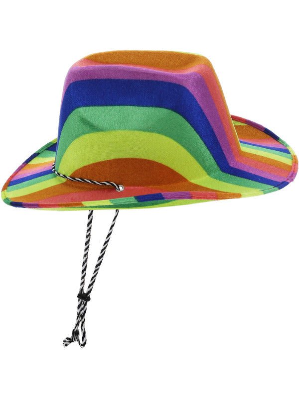 Rainbow Stetson Hat, Multi - Coloured - Adult Weekender