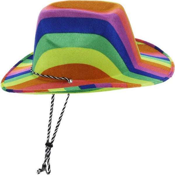 Rainbow Stetson Hat, Multi - Coloured - Adult Weekender
