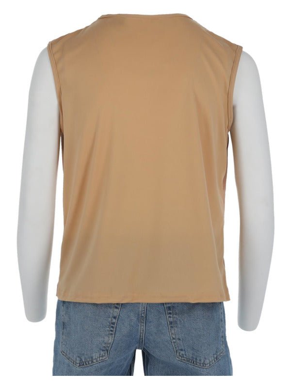 Realistic 70s Hairy Chest, Sleeveless Top, Nude - Adult Weekender