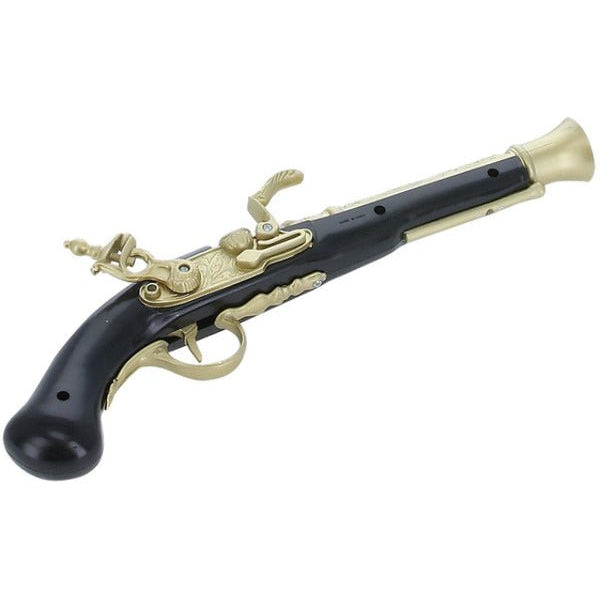 Realistic Pirate Blunderbuss Pistol, Black & Gold - Adult Weekender