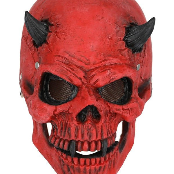 Red Devil Skull Latex Mask, with Moving Mouth - Adult Weekender