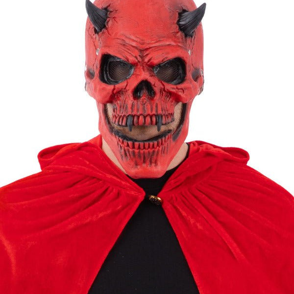 Red Devil Skull Latex Mask, with Moving Mouth - Adult Weekender