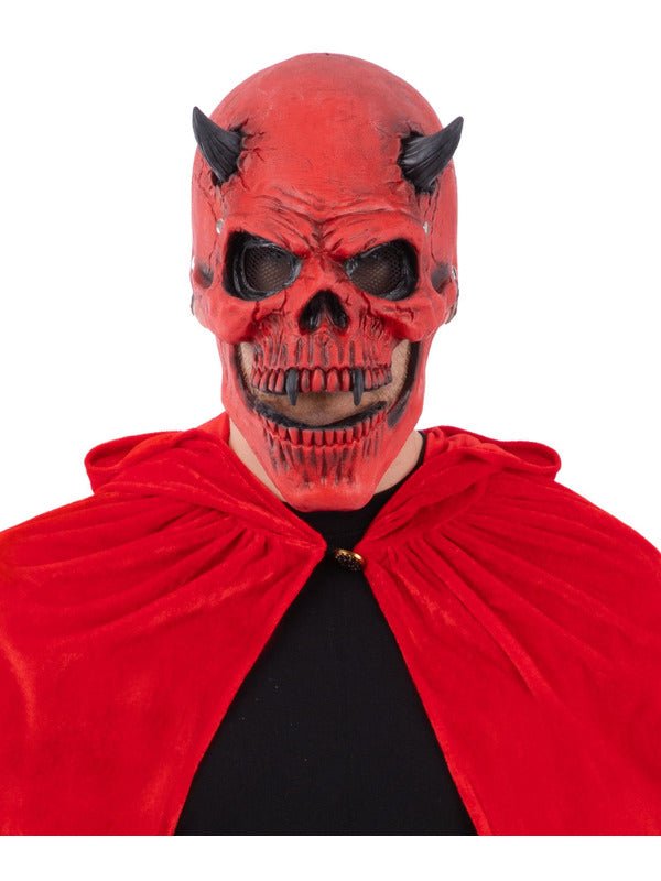 Red Devil Skull Latex Mask, with Moving Mouth - Adult Weekender